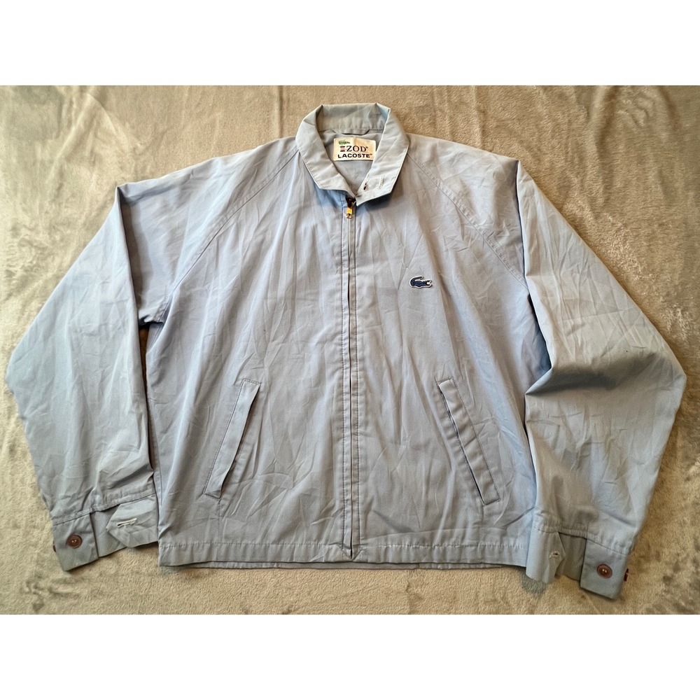 Izod Lacoste Harrington Jacket Mens Medium Light Blue Vintage Coat